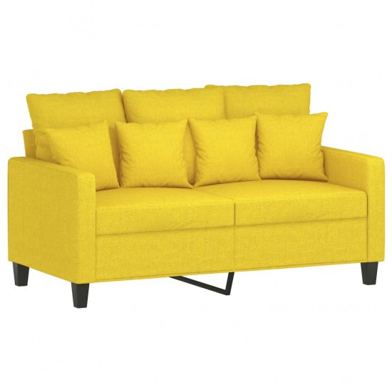 Sofos komplektas su pagalvėlėmis, 2 dalių, geltonas, audinys