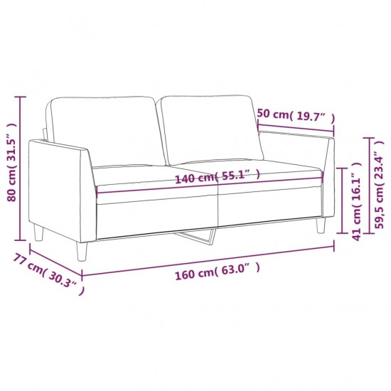 Dvivietė sofa, kapučino spalvos, 140cm, dirbtinė oda
