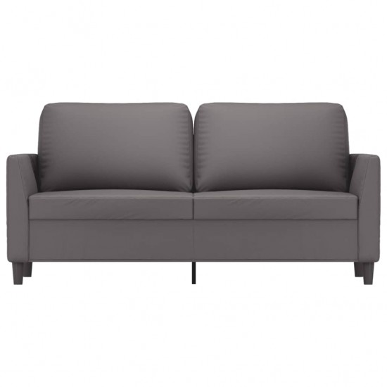 Dvivietė sofa, pilkos spalvos, 140cm, dirbtinė oda