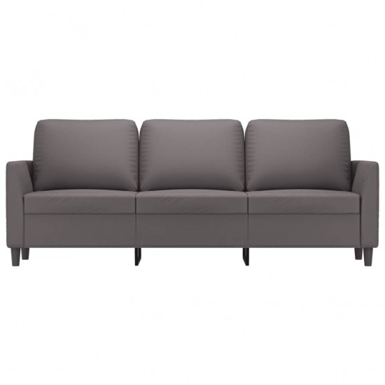 Trivietė sofa, pilkos spalvos, 180cm, dirbtinė oda