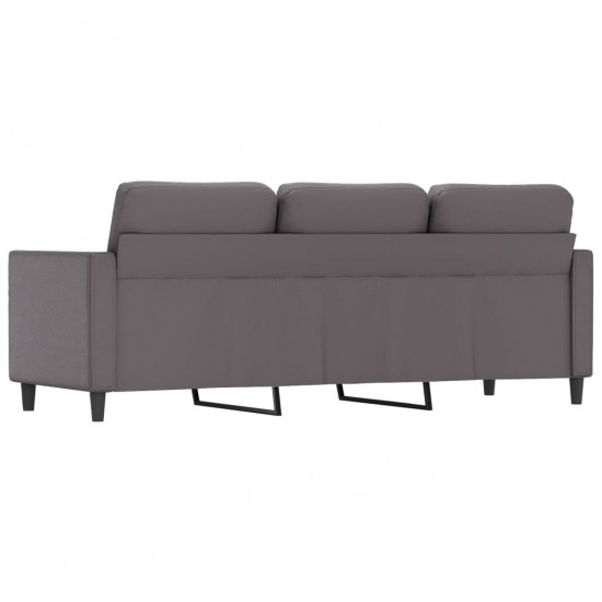 Trivietė sofa, pilkos spalvos, 180cm, dirbtinė oda