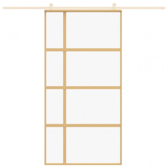 Stumdomos durys, auksinės, 102,5x205cm, ESG stiklas/aliuminis