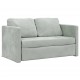 Grindų sofa-lova, 2-1, šviesiai pilka, 122x204x55cm, aksomas