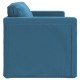 Grindų sofa-lova, 2-1, mėlynos spalvos, 122x204x55cm, aksomas