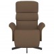 Atlošiama kėdė su pakoja, rudos spalvos, audinys