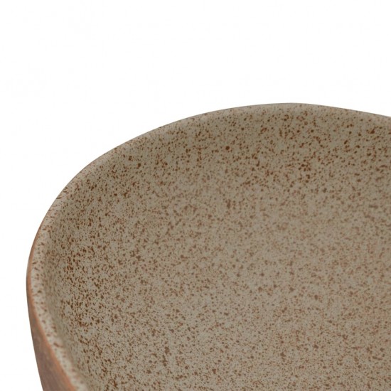 Praustuvas, smėlio ir rudas, 59x40x14cm, keramika, ovalus