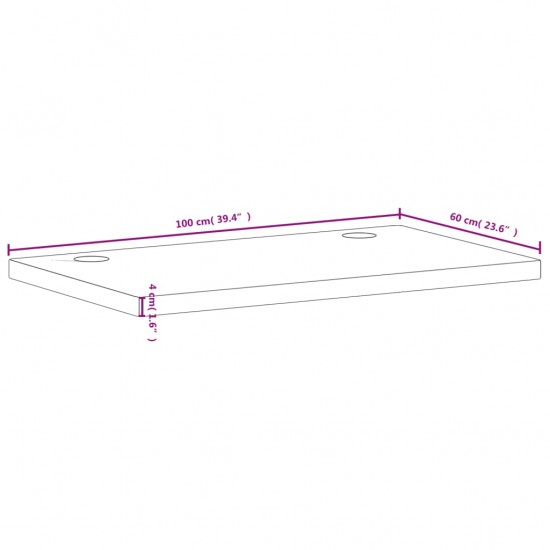 Rašomojo stalo stalviršis, 100x60x4 cm, bukmedžio masyvas