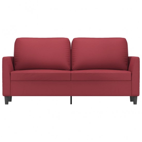 Dvivietė sofa, raudonojo vyno spalvos, 140cm, dirbtinė oda