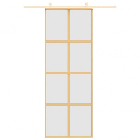 Stumdomos durys, auksinės, 76x205cm, ESG stiklas ir aliuminis