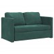 Grindų sofa-lova, 2-1, tamsiai žalia, 122x204x55cm, aksomas