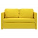 Grindų sofa-lova, 2-1, tamsiai geltona, 122x204x55cm, aksomas