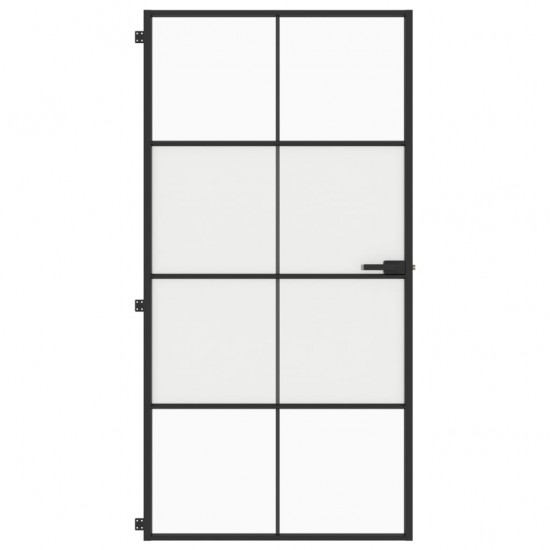Vidaus durys, juodos, 102,5x201,5cm, stiklas ir aliuminis