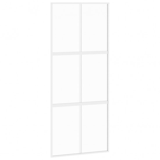 Stumdomos durys, baltos, 90x205cm, grūdintas stiklas/aliuminis