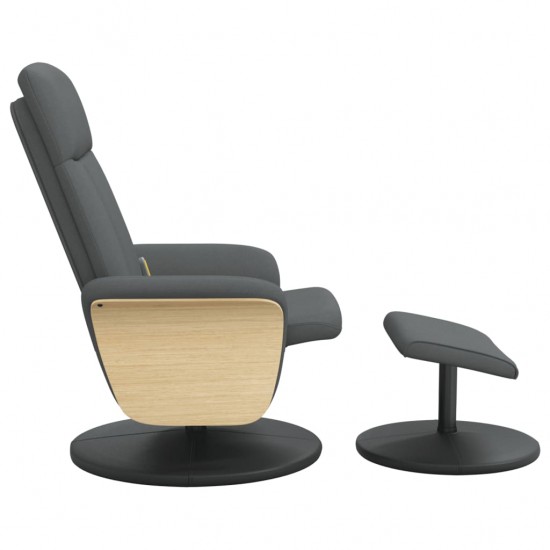 Atlošiama masažinė kėdė su pakoja, tamsiai pilka, audinys