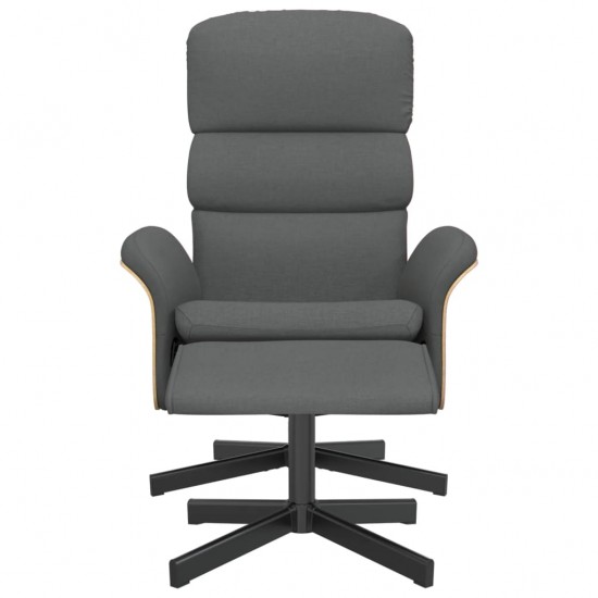 Atlošiama kėdė su pakoja, tamsiai pilkos spalvos, audinys
