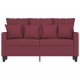 Dvivietė sofa, raudonojo vyno spalvos, 120cm, audinys