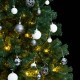 Kalėdų eglutė su šarnyrinėmis šakomis/LED/žaisliukais, 210cm