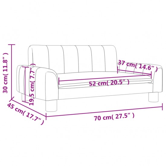 Vaikiška sofa, taupe spalvos, 70x45x30cm, audinys