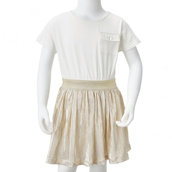 Vaikiška suknelė trumpomis rankovėmis, ecru spalvos, 92 dydžio