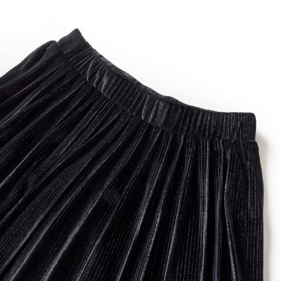 Vaikiškas klostuotas sijonas su lureksu, juodos spalvos, 92 dydžio