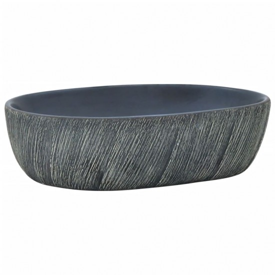 Praustuvas ant stalviršio, juodas/pilkas, 47x33x13cm, keramika
