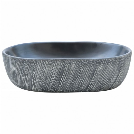 Praustuvas ant stalviršio, juodas/pilkas, 47x33x13cm, keramika