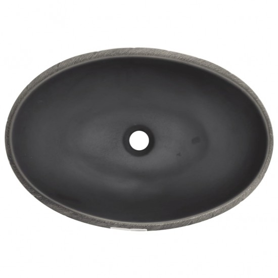 Praustuvas ant stalviršio, juodas/pilkas, 59x40x15 cm, keramika