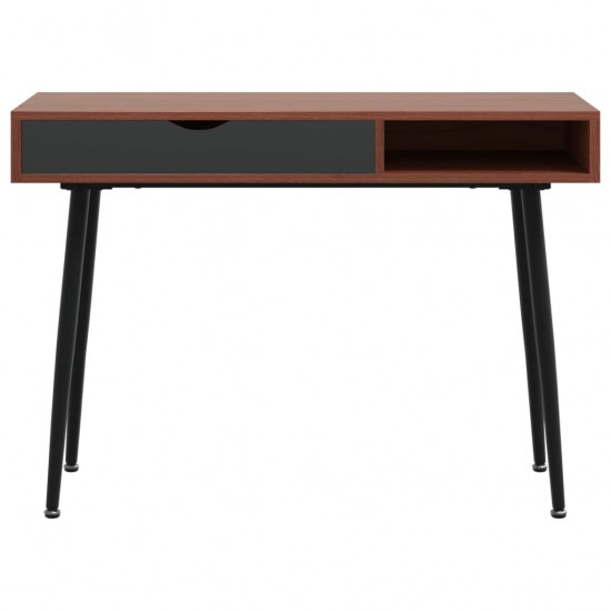 Kompiuterio stalas su stalčiumi, rudas, 110x50x75cm, mediena