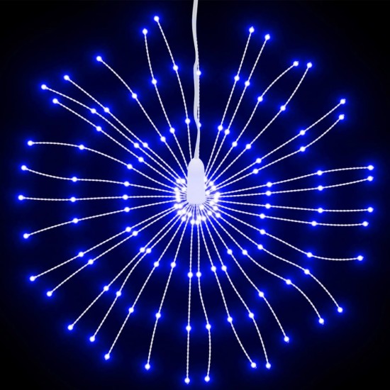 Kalėdiniai šviestuvai fejerverkai, 8 vnt., 140 mėlynų LED, 17cm