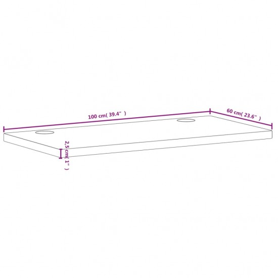 Rašomojo stalo stalviršis, 100x60x2,5 cm, bukmedžio masyvas