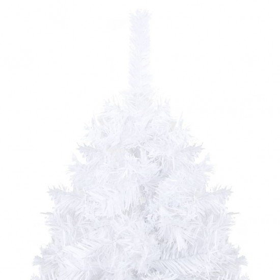 Dirbtinė apšviesta Kalėdų eglutė su žaisliukais, balta, 240cm
