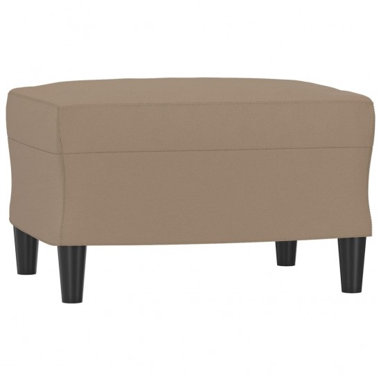 Trivietė sofa su pakoja, kapučino spalvos, 180cm, dirbtinė oda