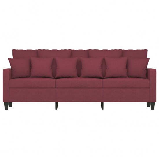 Trivietė sofa, raudonojo vyno spalvos, 180cm, audinys