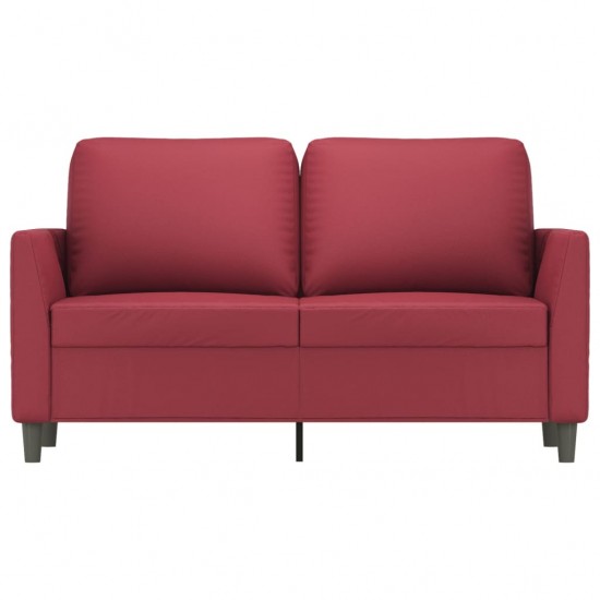 Dvivietė sofa, raudonojo vyno spalvos, 120cm, dirbtinė oda