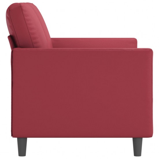 Dvivietė sofa, raudonojo vyno spalvos, 120cm, dirbtinė oda