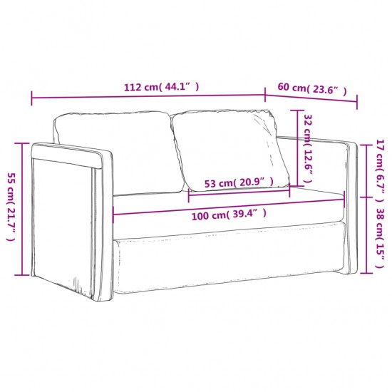 Grindų sofa-lova, 2-1, kreminės spalvos, 112x174x55cm, audinys