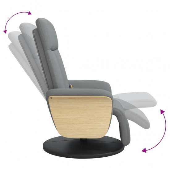 Atlošiama masažinė kėdė su pakoja, šviesiai pilka, audinys