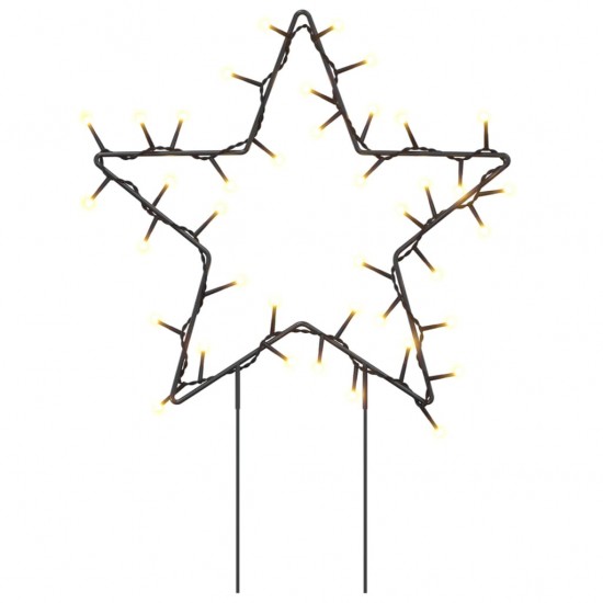 Kalėdinės dekoracijos žvaigždės su smaigais, 3vnt., 50LED, 29cm