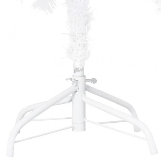 Dirbtinė apšviesta Kalėdų eglutė su žaisliukais, balta, 240cm