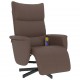 Atlošiama masažinė kėdė su pakoja, rudos spalvos, dirbtinė oda