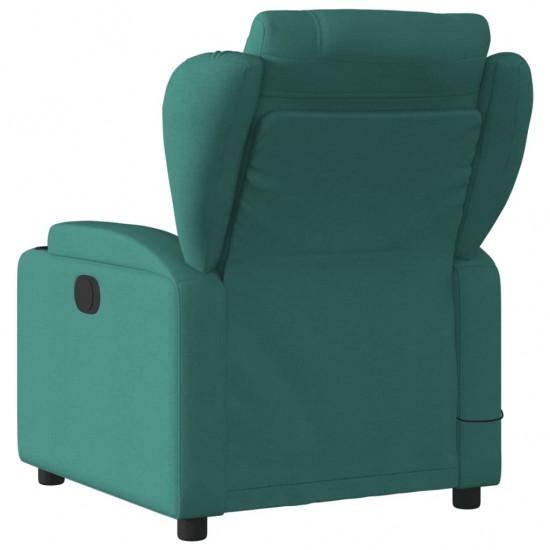 Atlošiamas masažinis krėslas, tamsiai žalios spalvos, audinys