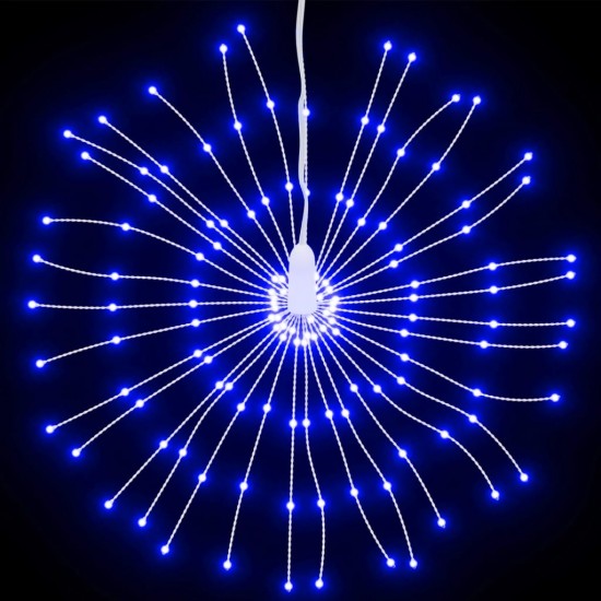 Kalėdiniai šviestuvai fejerverkai, 2vnt., 140 mėlynų LED, 17cm