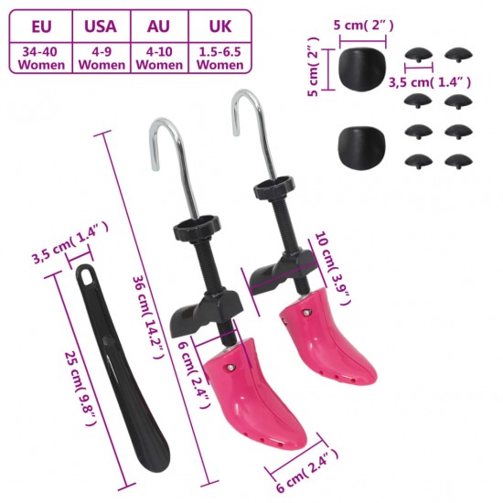Batų pratempikliai su šaukštu, rožiniai, plastikas, EU 34–40