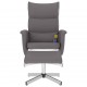 Atlošiama masažinė kėdė su pakoja, pilkos spalvos, dirbtinė oda