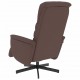 Atlošiama kėdė su pakoja, rudos spalvos, dirbtinė oda