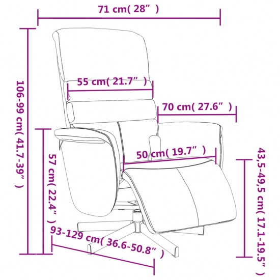 Atlošiama msažinė kėdė su pakoja, kreminė, dirbtinė oda