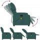 Atlošiamas masažinis krėslas, tamsiai žalios spalvos, audinys