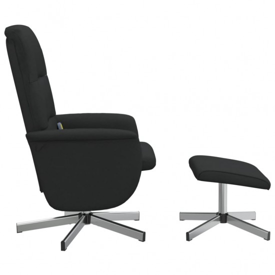 Atlošiama masažinė kėdė su pakoja, juodos spalvos, audinys
