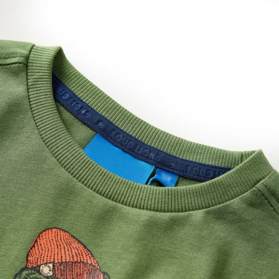 Vaikiški marškinėliai ilgomis rankovėmis, šviesūs chaki, 92 dydžio