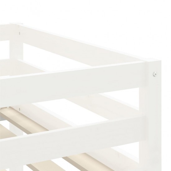 Aukšta vaikiška lova su kopėčiomis, balta, 90x190cm, pušis